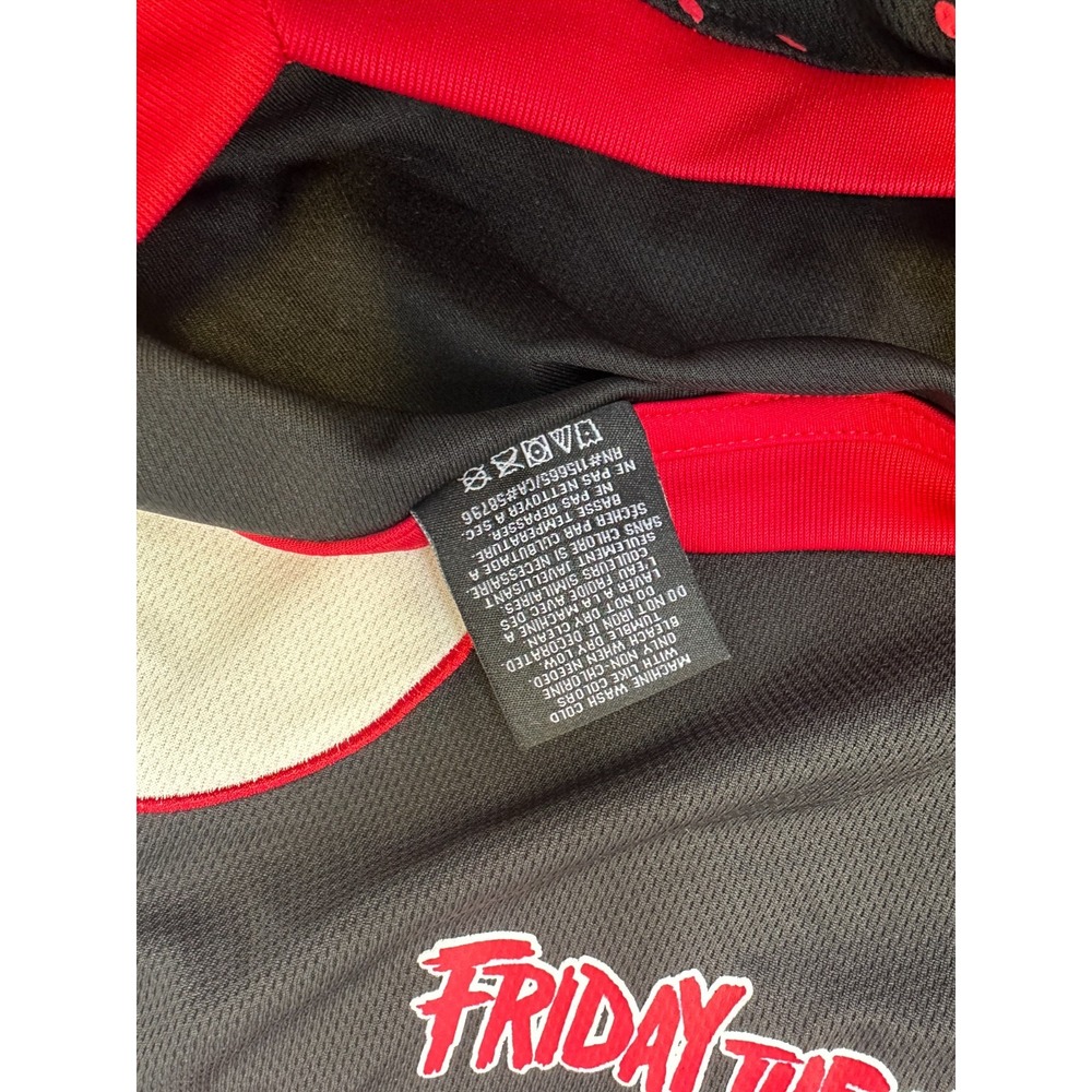Friday the 13th Jason Voorhees Hockey Jersey Black Red Large 13 Horror Movie - Picture 7 of 10